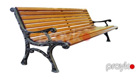 Taxta skamya Azpark APP-03, qəhvəyi, şam ağacı/çuqun, 186x70x70 sm — Bakı