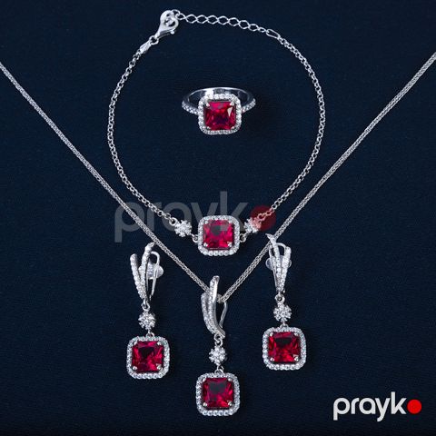 Zinət dəsti kulonlu zəncir, sırğa, qolbaq və üzük Azgold 667 VJ458293 No Brand — Bakı