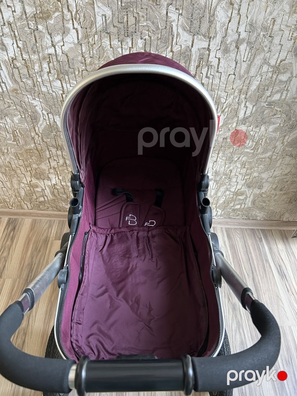 Uşaq arabası – ForBaby markası, bənövşəyi/bordo rəng. - Çərçivə — Arabalalar, Gəncə (3)
