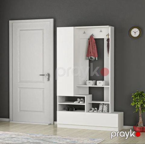 Dəhliz üçün asılqan SO003, laminat, ağ, 180x100x37 sm — Bakı