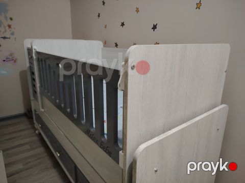 Uşaq otağı üçün dəst: beşik-komod və elektrik yelləncək 1) — Bakı