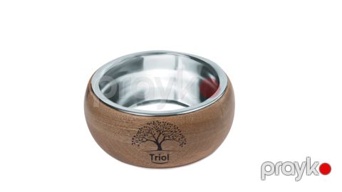 İtlər və pişiklər üçün yem qabı Triol Natural, metal/taxta, qəhvəyi, 0.33 l — Bakı