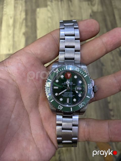 Rolex Submariner dizaynında yaşıl bezel və yaşıl siferblatlı mexaniki — Bakı