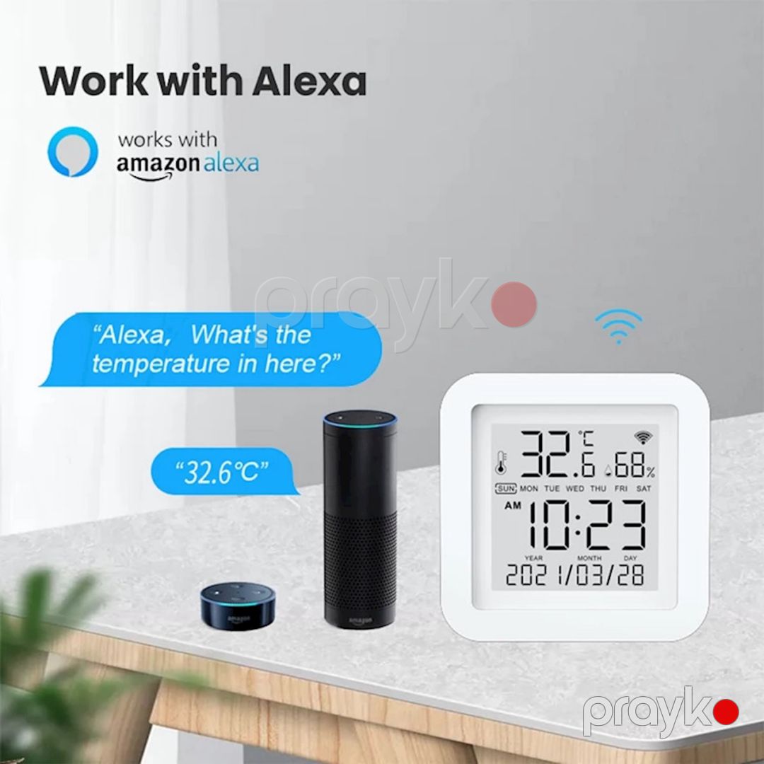 Elektron termometr Tuya Wıfı Temperature Humidity Sensor & Smart Home — Mallar, Bakı (2)