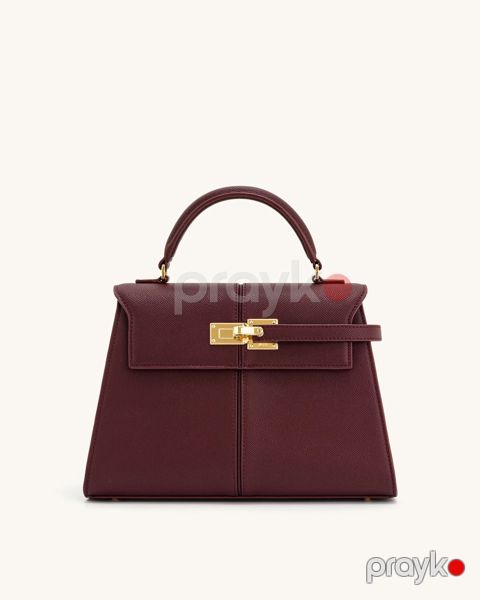 Çiyin çantası JW PEI Elise Large Top, tünd qırmızı, eko dəri, 28 sm — Bakı