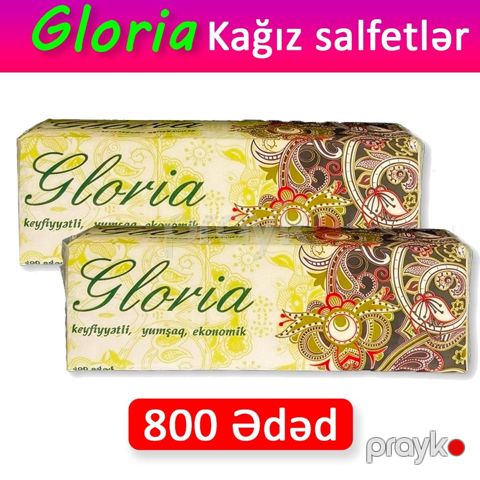 Kağız salfetlər Gloria 800 əd — Bakı