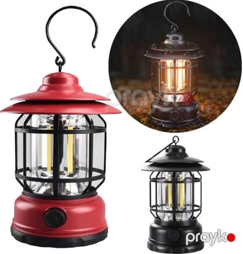 Çadır lampası LED, retro stil, yenidən doldurula bilən, dəyişdirilə bilən, portativ, suya davamlı, yüngül, elektrik kəsintiləri və fövqəladə hallar üçün - prl_99155 — Bakı