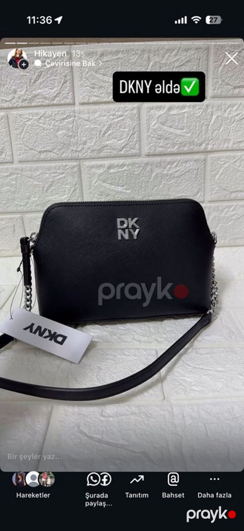 Dkny qadın çantası – klassik qara rəng - Kompakt və zərif dizayn — Bakı
