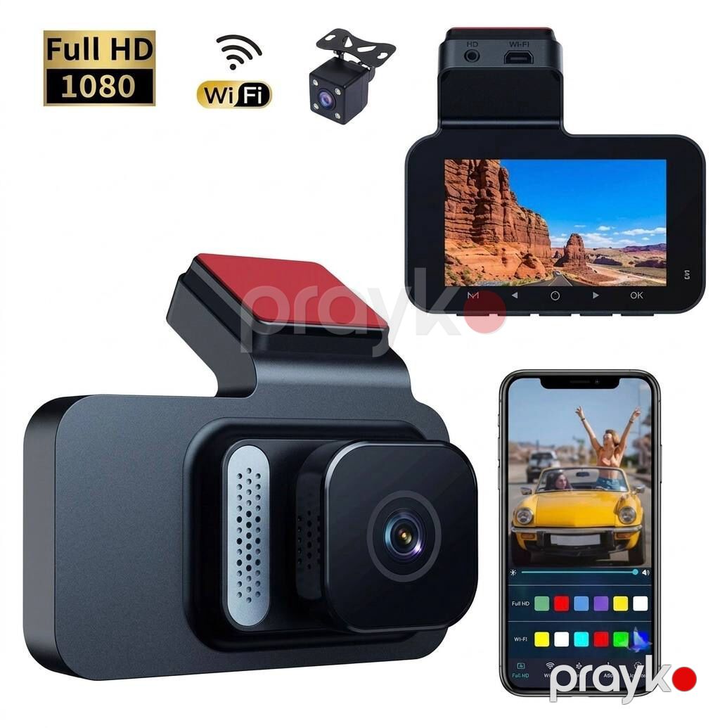 HD Touch Dual Lens Driving Recorder – avtomobil üçün iki linzalı — Video qeydediciləri, Bakı (2)