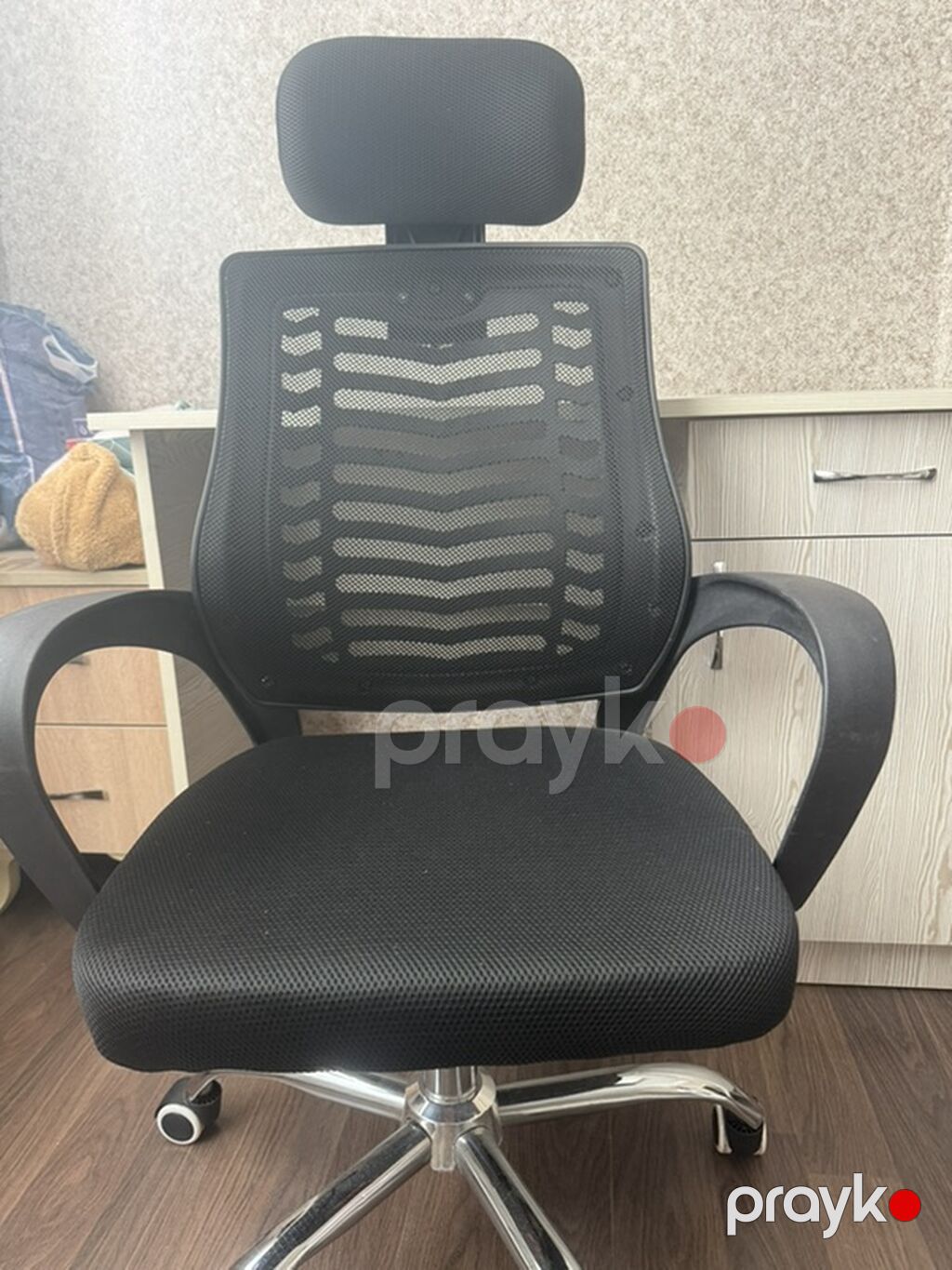 Ofis dəsti – yazı masası və kreslo Masa: - Rəng/tekstura: açıq boz-ağ — Ofis mebeli, Bakı (4)