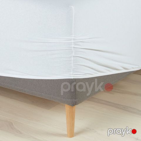 Mələfə rezinli Jysk Kronborg Jersey, 160x200/210x40 sm, ikinəfərlik, pambıq, ağ — Bakı