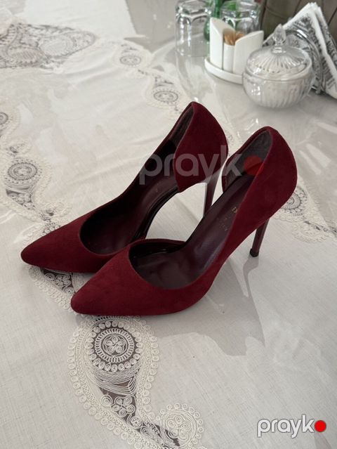 Bordo rəngdə klassik stiletto qadın ayaqqabısı - Model: sivri — Digah