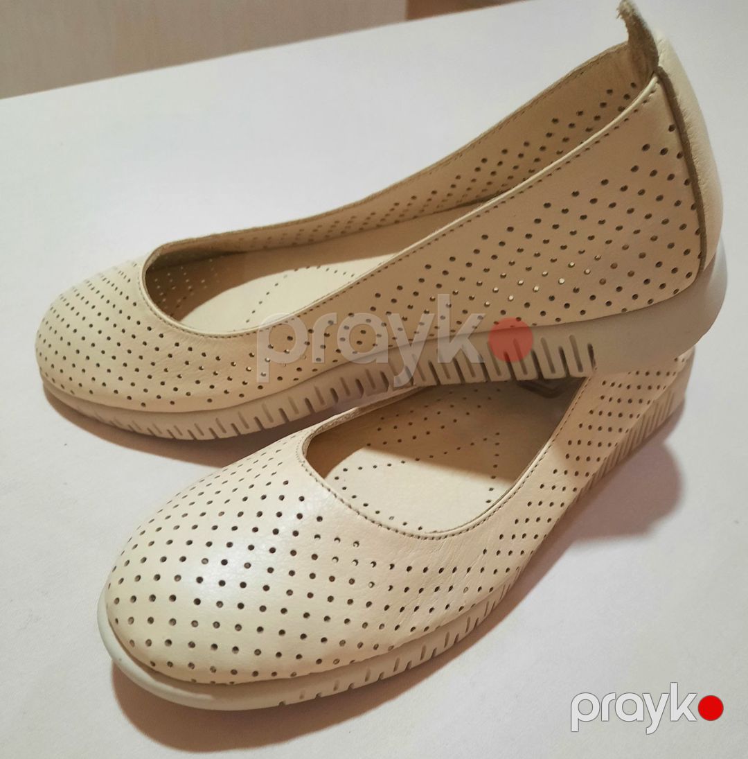 Qadınlar üçün yumru burun baletkalar Dessen 083-028, bej, təbii dəri, ölçü 38 — Mallar, Bakı (3)