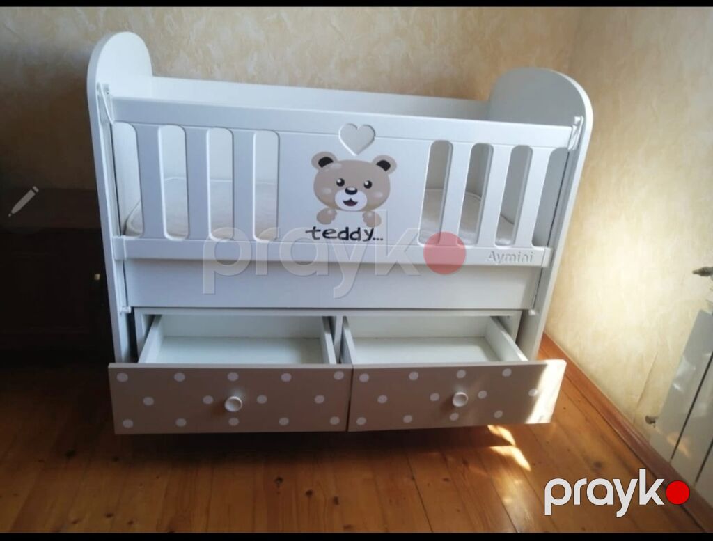 Uşaq beşiyi – Aymİni “Teddy” model - Rəng: ağ və bej tonları, ön — Bəşikləri, Sumqayıt (2)