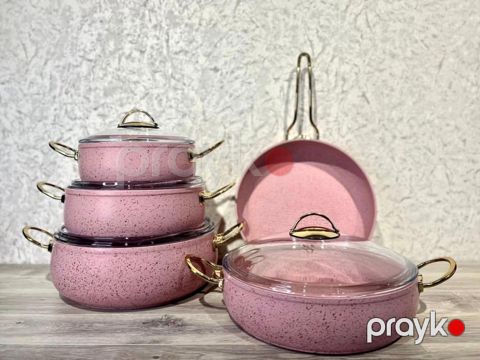 Qazan dəsti sweet-maxi 20/04, çəhrayı, 9 parça — Bakı