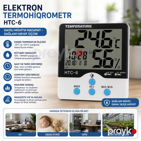 Termohiqrometr HTC-6 — Bakı