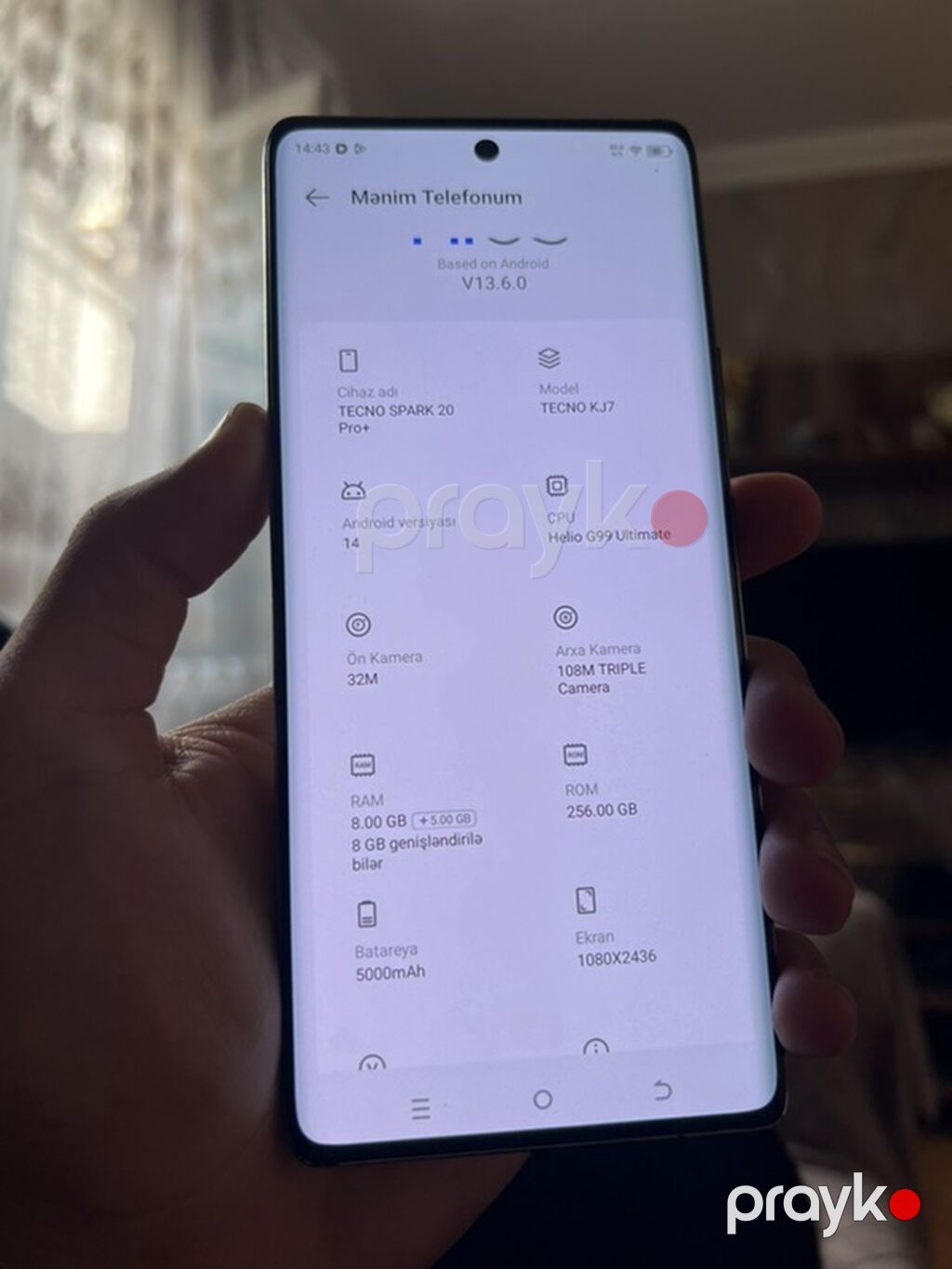 Tecno Spark 20 Pro, 256 GB, rəng - Ağ — Tecno, Digah (8)