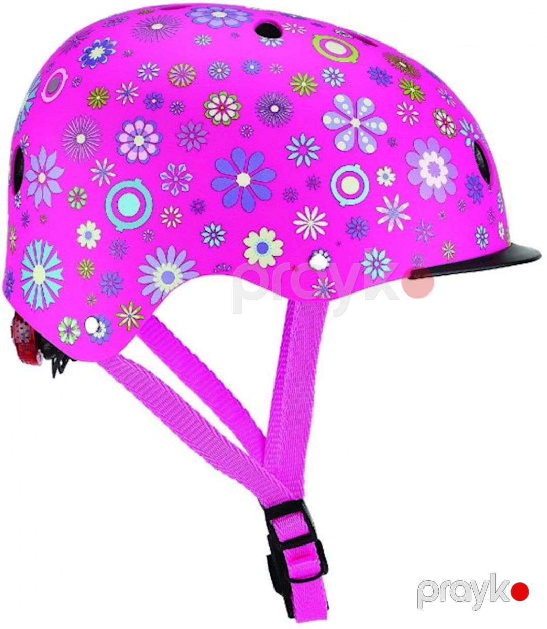 Uşaq qoruyucu dəbilqə Globber Elite Lights Flowers fənər ilə 48-53 sm (XS/S), çəhrayı — Mallar, Bakı (3)