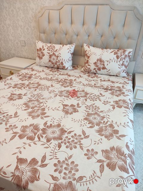 Yataq dəsti Elegance Floral, ikinəfərlik, pambıq, yorğan üzü 200x220 sm, mələfə 240x260 sm, yastıq üzü 50x70 sm 2 əd — Bakı