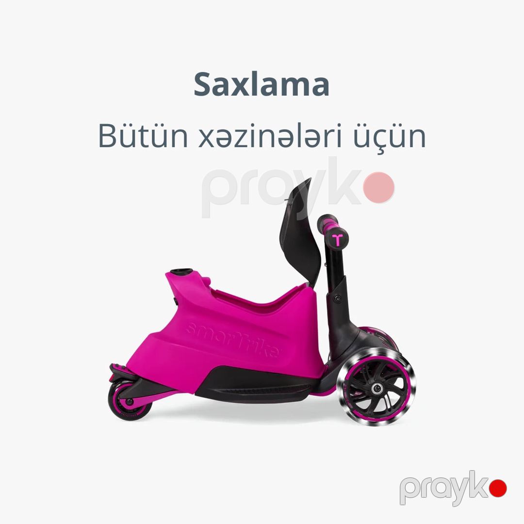 Uşaq skuter Smartrıke Xtend Ride-on Çəhrayı — Mallar, Bakı (3)