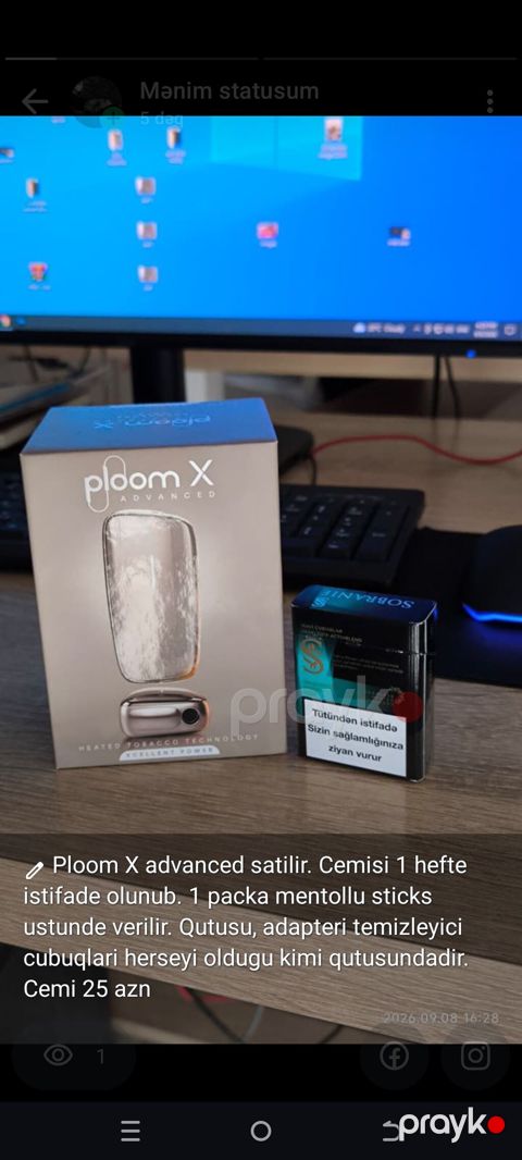 Ploom X advanced satılır. Cəmi 1 həftə istifadə olunub. 1 packa (18 — Saray