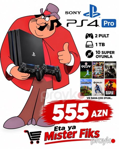 Sony PlayStation 4 Pro oyun konsolu - Yaddaş: 1 TB - Komplekt: 2 ədəd — Bakı