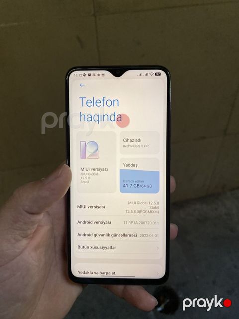 Redmi Note 8 Pro, 64 GB, rəng - Ağ, Barmaq izi — Bakı
