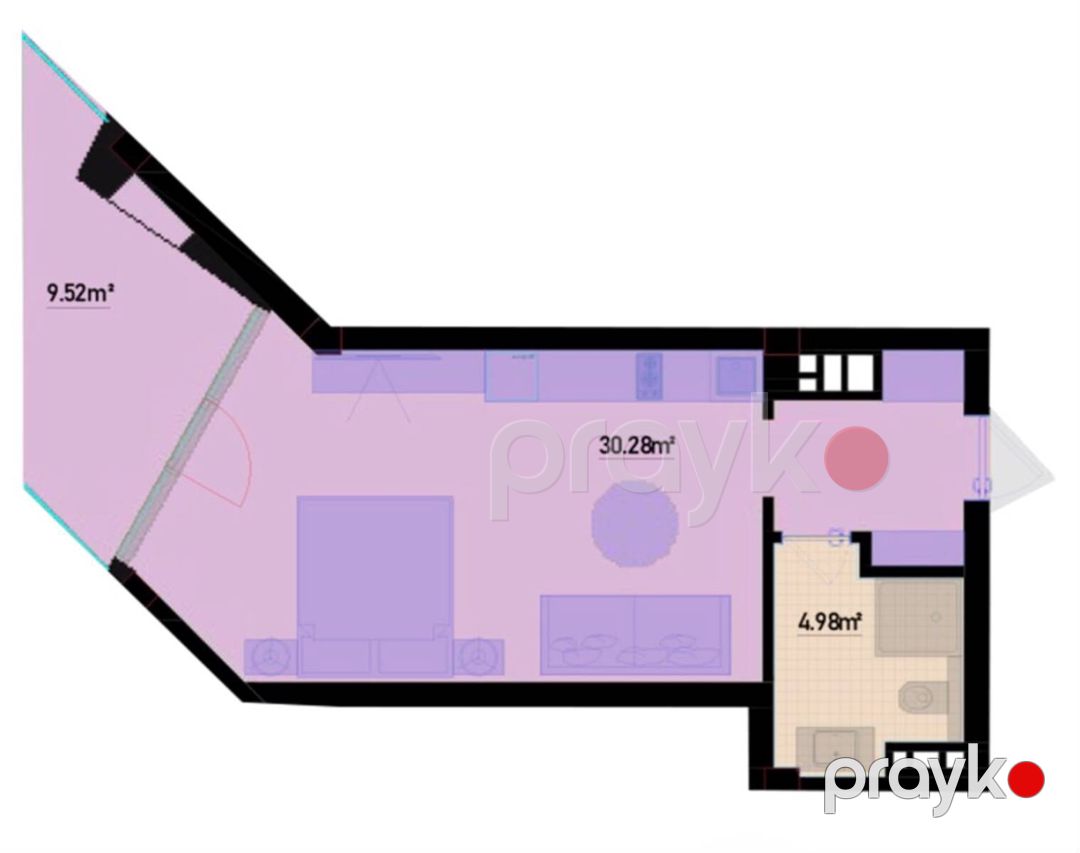 Satılır 1 otaqlı yeni tikili 53 m² — Mənzil, Bakı (5)