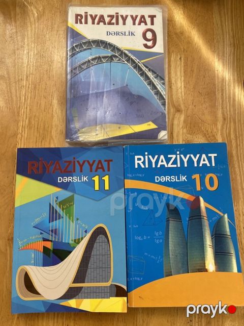 Riyaziyyat dərslikləri dəsti 3 u bir yerde - Siniflər: 9, 10, 11 — Bakı
