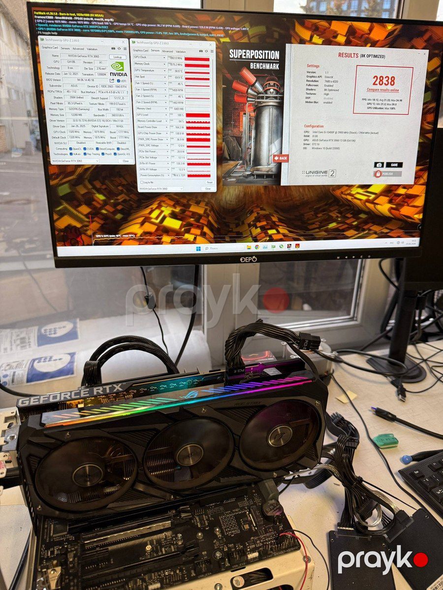 Asus Rog Strix RTX 3060 Gaming 12GB — Kompüterlər və noutbuklar, Bakı (6)
