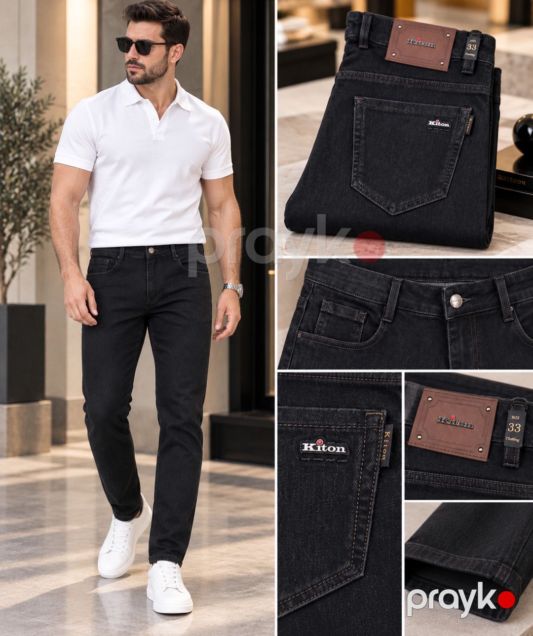 Kişilər üçün düz cins 10847538, pambıq, qara, ölçü 40 — Mallar, Bakı (2)