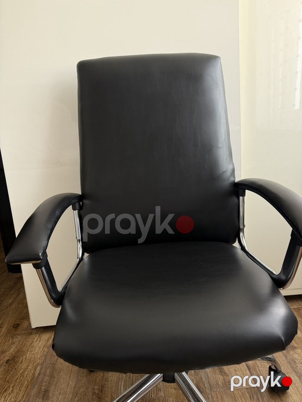 Ofis kreslosu – qara rəng, yüksək arxa dayaq - Material: asan — Ofis mebeli, Bakı (2)