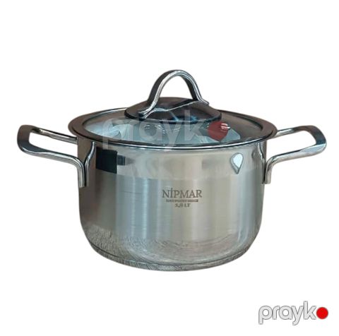 Qazan Nipmar, paslanmayan polad, gümüşü, 22 sm, 4.7 l — Bakı