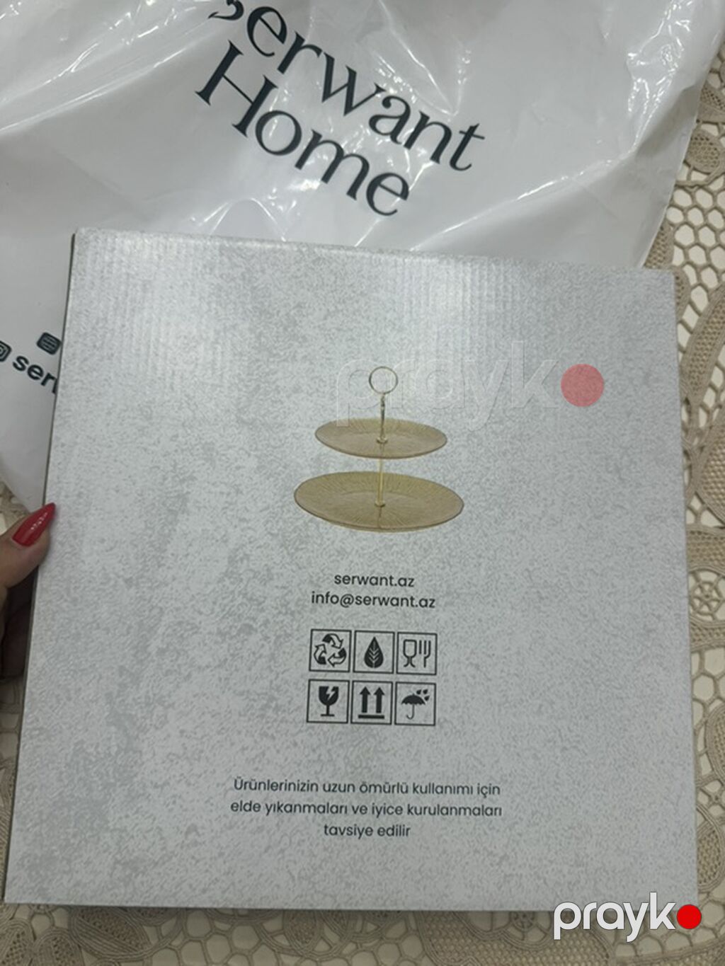 Tort və şiriniyyat qabı, rəng - Qızılı, Şüşə, Türkiyə — Süfrə qabı, Bakı (2)