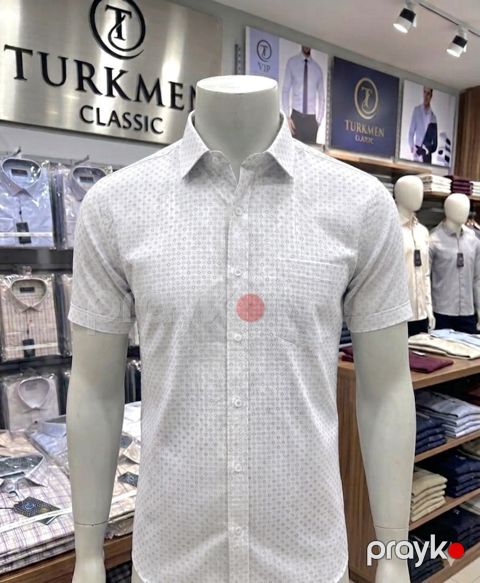 Kişilər üçün qısaqol köynək 3235, ağ, pambıq, ölçü 2XL — Bakı