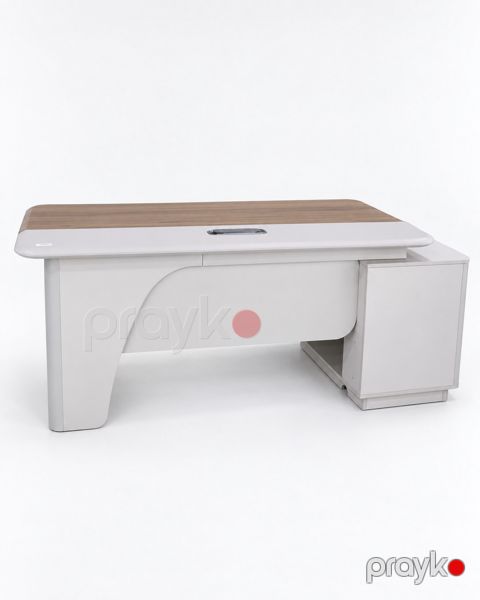 Ofis masası, MDF, Krem, 150x180x75 sm — Bakı