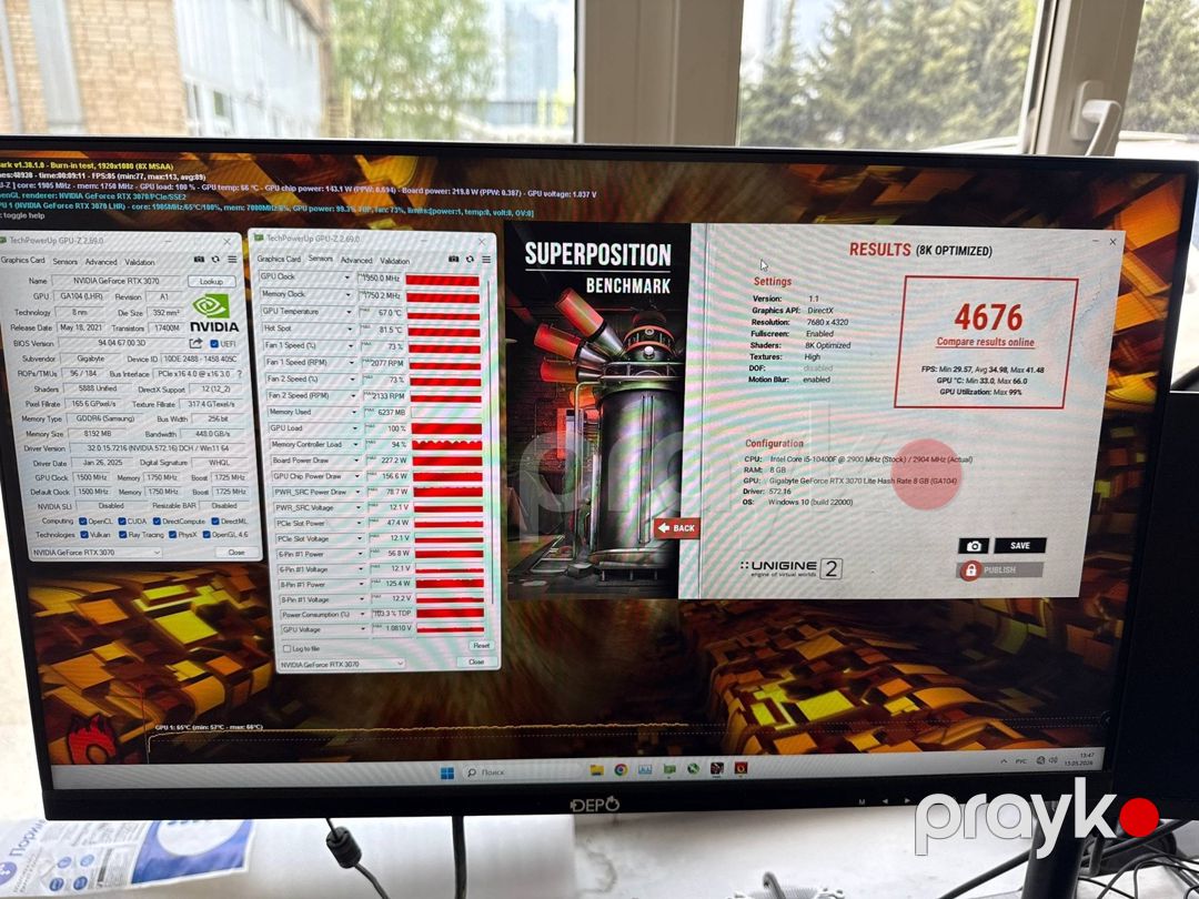 Video kart Gigabyte RTX 3070 Eagle 8GB — Kompüterlər və noutbuklar, Bakı (6)
