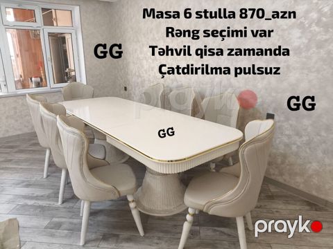 Yeni və Sifarişlə Masa 6 stulla 870_azn Rəng seçimi var Təhvil qisa — Bakı