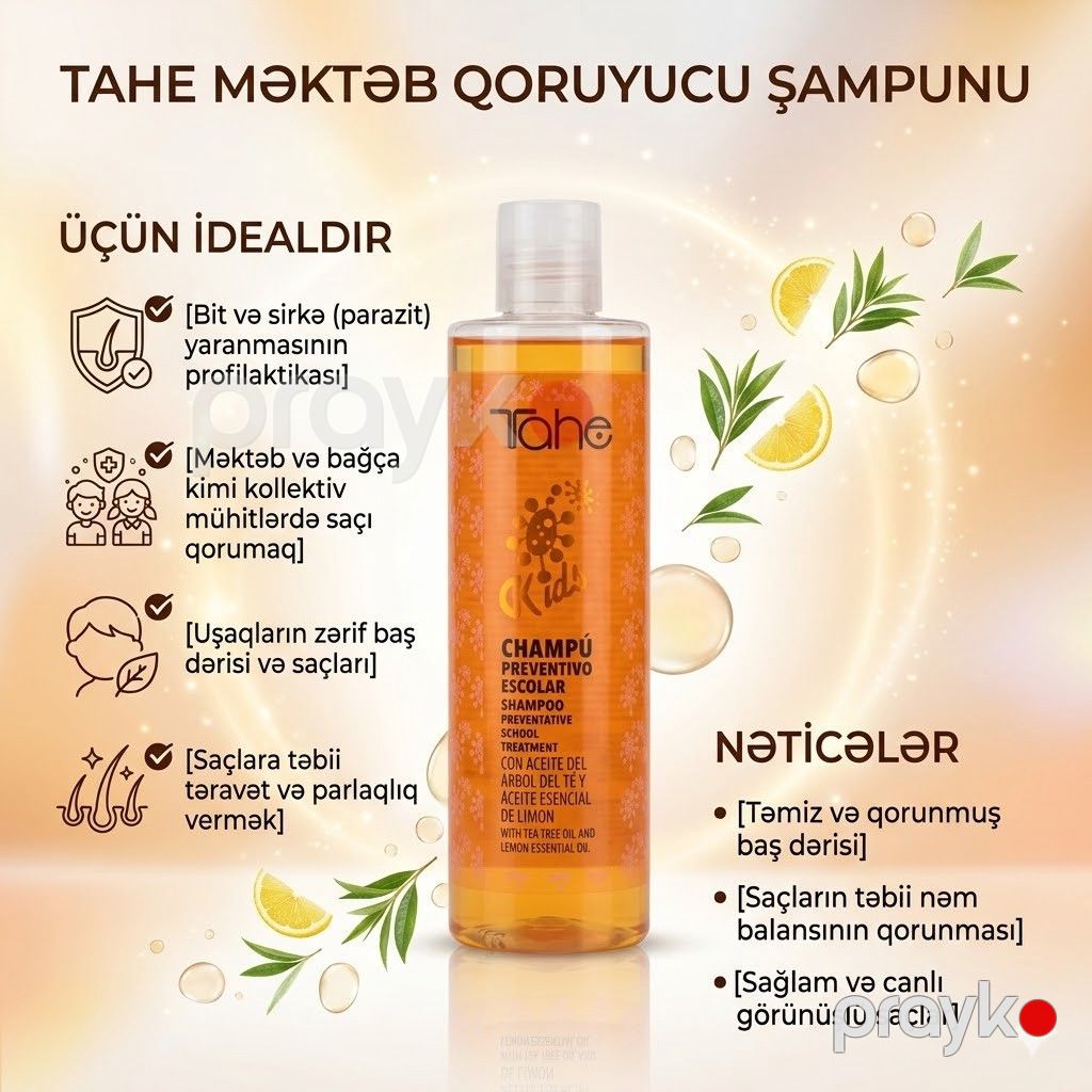 Şampun Tahe Bio Fluid Kids Protect Shampoo 300 ml — Mallar, Bakı (3)