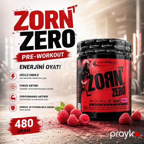 Aminturşular IronMaxx Zorn Raspberry, 480 qr — Bakı