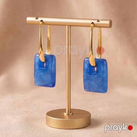 İri sırğa Xuping Jewelry, paslanmayan polad, mavi — Bakı