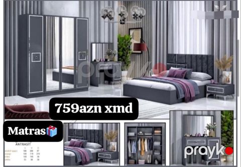 Yataq otağı mebel dəsti – antrasit rəng Dəst tərkibi: - 4 qapılı — Bakı