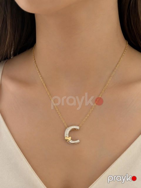 Qadınlar üçün kulonlu zəncir, Paslanmayan polad, Gümüşü/Qızılı — Bakı