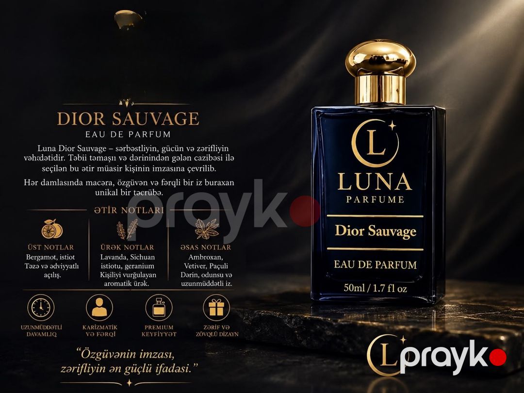 Luna Perfume Sauvage kişilər üçün ətir suyu 50 ml — Mallar, Bakı (2)