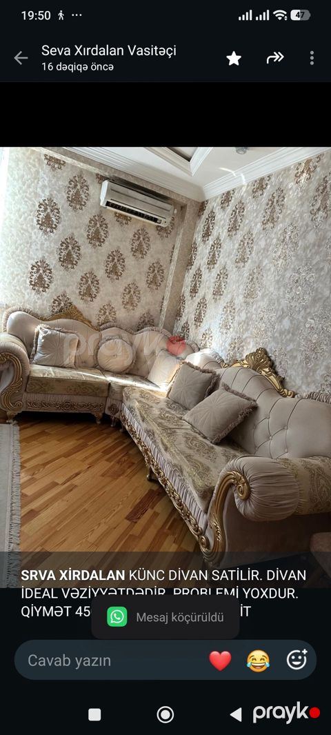 *Srva xirdalan* künc divan satilir. divan ideal vəziyyətdədir — Bakı