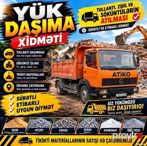 Yükdaşıma və tullantıların daşınması xidməti - Tikinti, təmir və