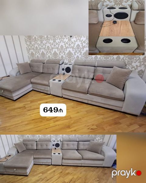 *649₼ Künc divan Satılır*‼ Razetka yeri var,iki su qabı — Bakı