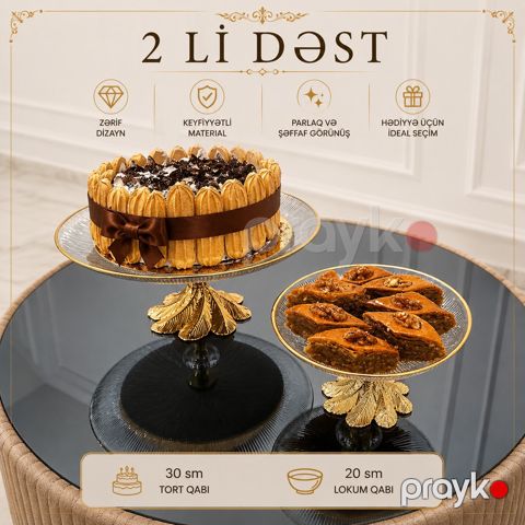 Dəst 8909, şüşə, şəffaf, 2 parça — Bakı