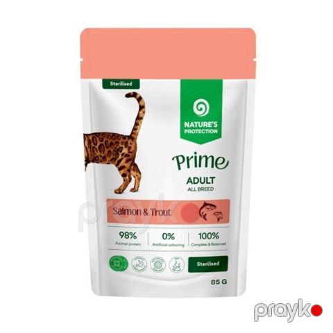 Nəm yem Nature's Protection Prime, yetkin pişiklər üçün qızılbalıq ilə 85 q — Bakı