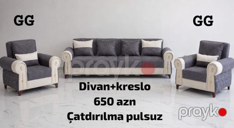 Yeni və Sifarişlə Divan kreslo 650 azn Açılan və baza olarsa 720 azn